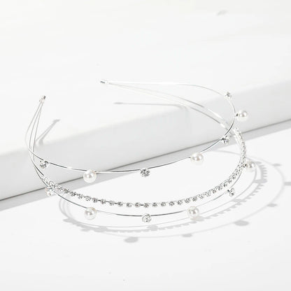 Rhinestone Pearl Metal Hairband
