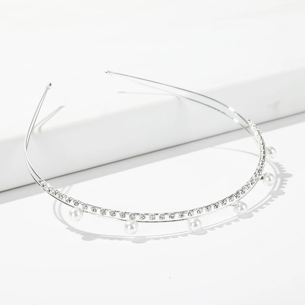Rhinestone Pearl Metal Hairband