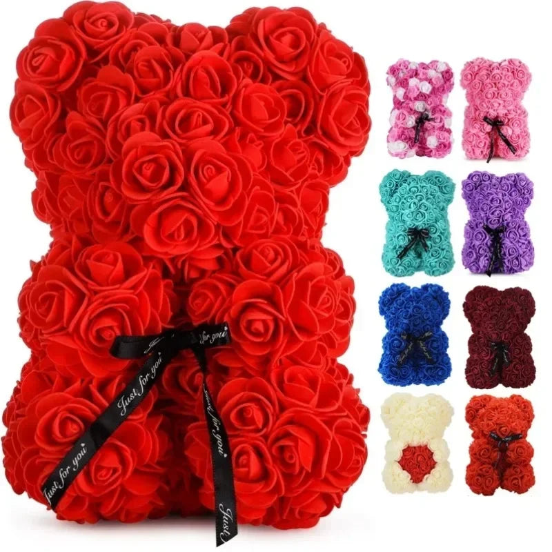 Artificial Flower Eternal Rose Teddy Bear Valentine's Day Anniversary Gifts