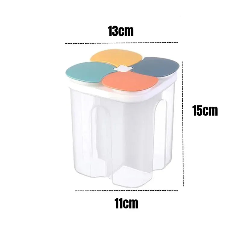 Rotating Sealed Plastic Storage Box for Kitchen Dry Food and Rice
