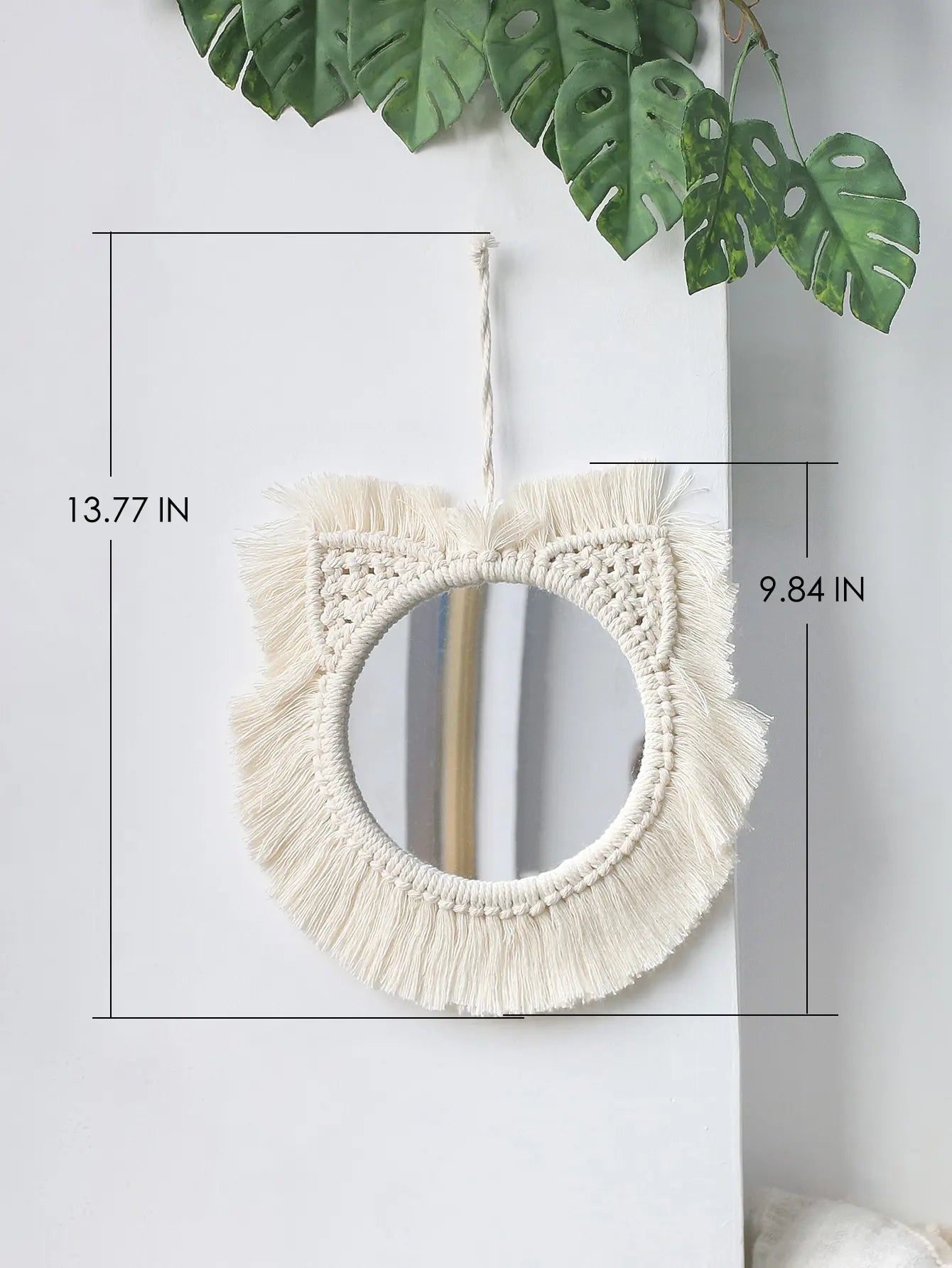 Round Macrame Craft Home Decor Boho Mirror