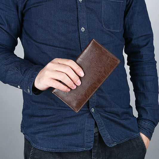 Men's Long Ultra-thin Soft Leather Wallet