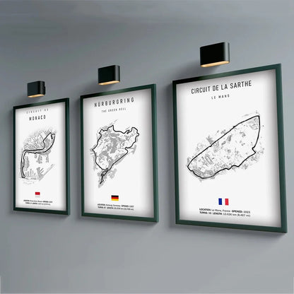 Monaco F1 Leinwand-Wandkunst, nordische Ästhetik