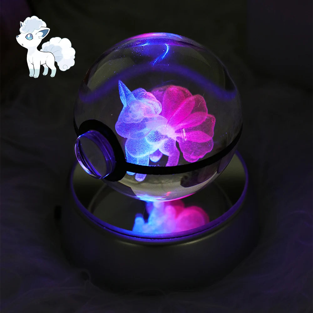 Pokemon 3D Kristallkugel Pikachu - Gengar Mew Mewtwo Figuren Lampensockel Pokeball - 3D Pokemon Glaskugel