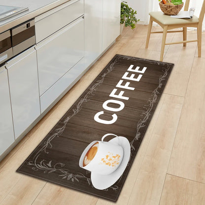 Tapis de sol antidérapant sur le thème du café