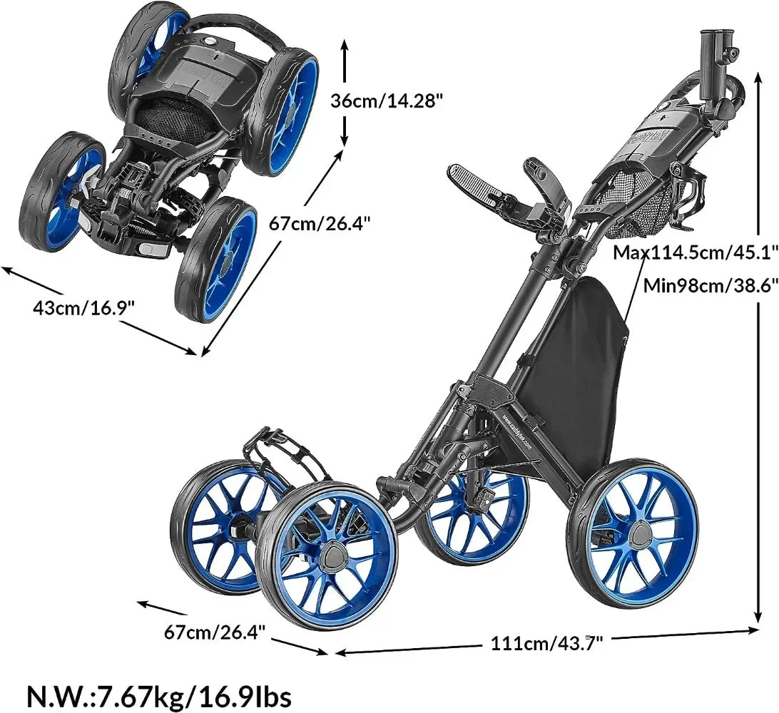 4 Wheel Golf Push Cart