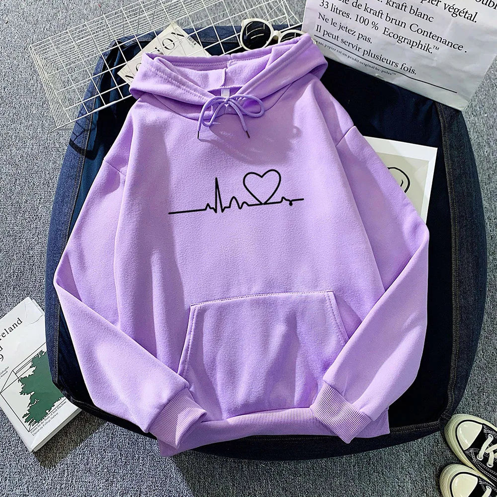 Lässiger bedruckter lockerer Hoodie - Frühlings-Streetwear-Pullover