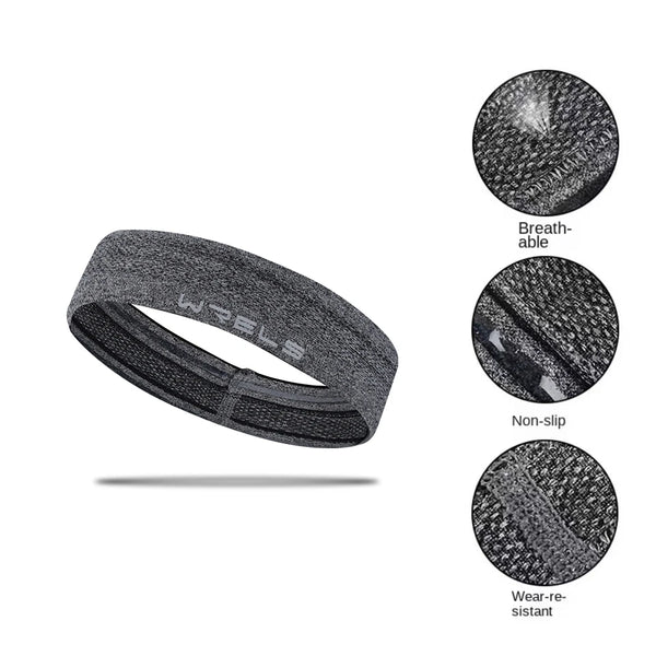 Sweat absorbing headband showing high elasticity and soft material.
