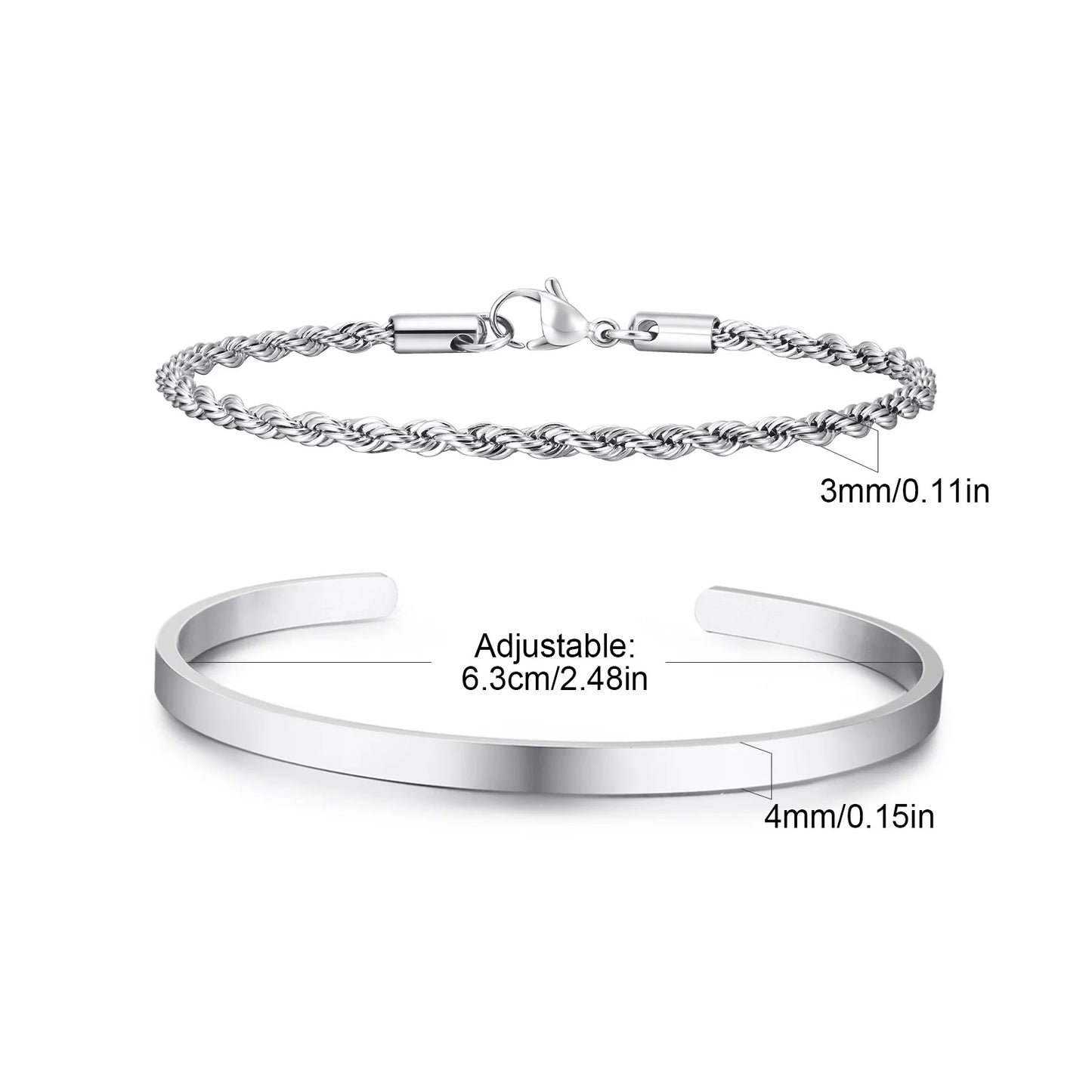 Metall-Twist-Kettenarmband-Set für Damen