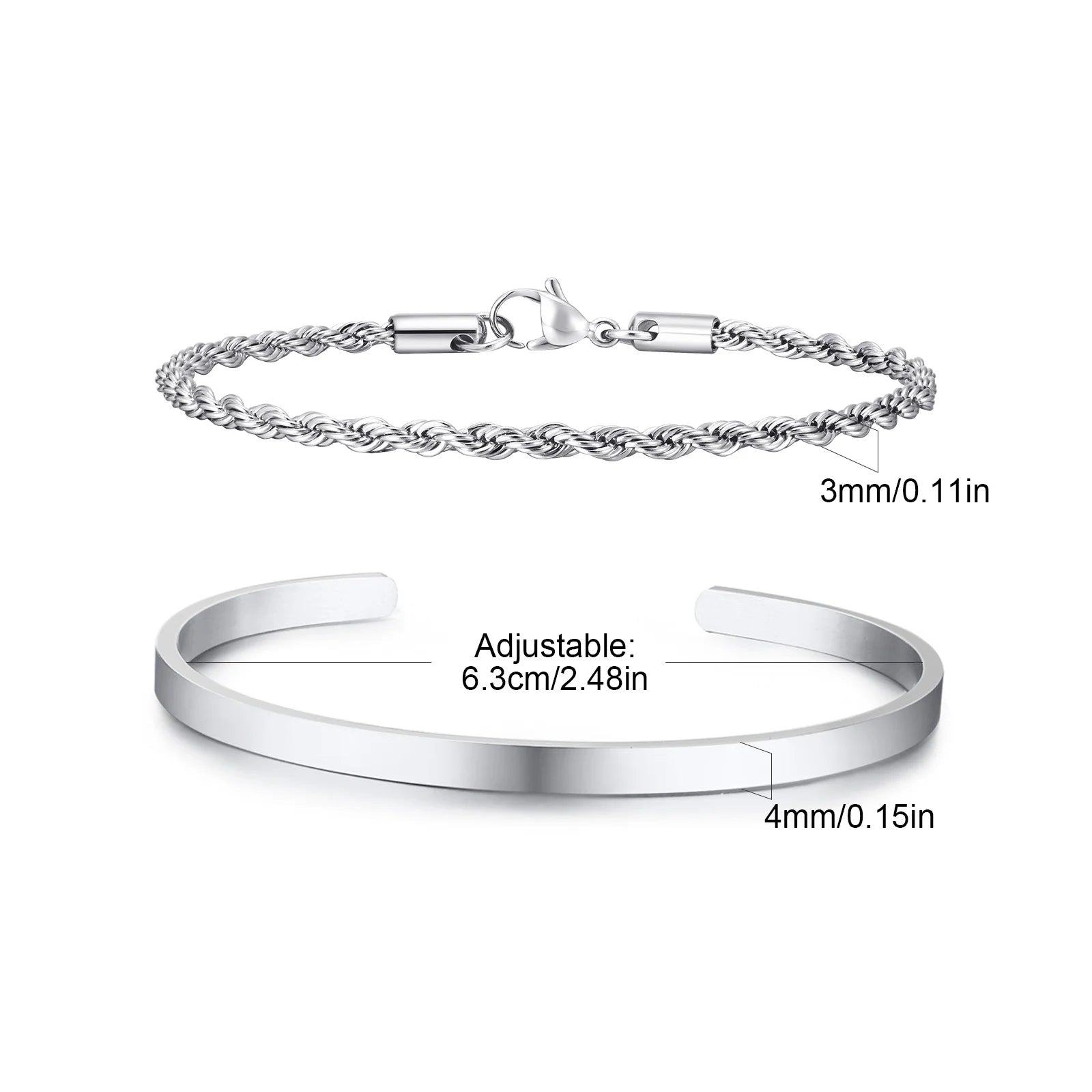 Metall-Twist-Kettenarmband-Set für Damen