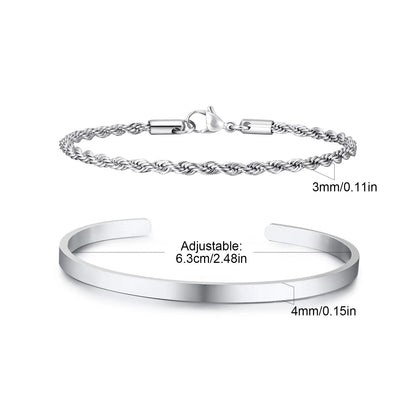 Metall-Twist-Kettenarmband-Set für Damen