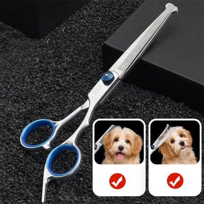 Ensemble de ciseaux de toilettage pour chiens droits et courbes en acier inoxydable 