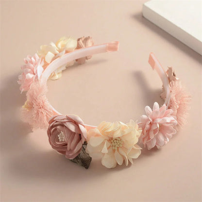 Serre-têtes faits main pour fille, avec perles, plumes, papillons et fleurs