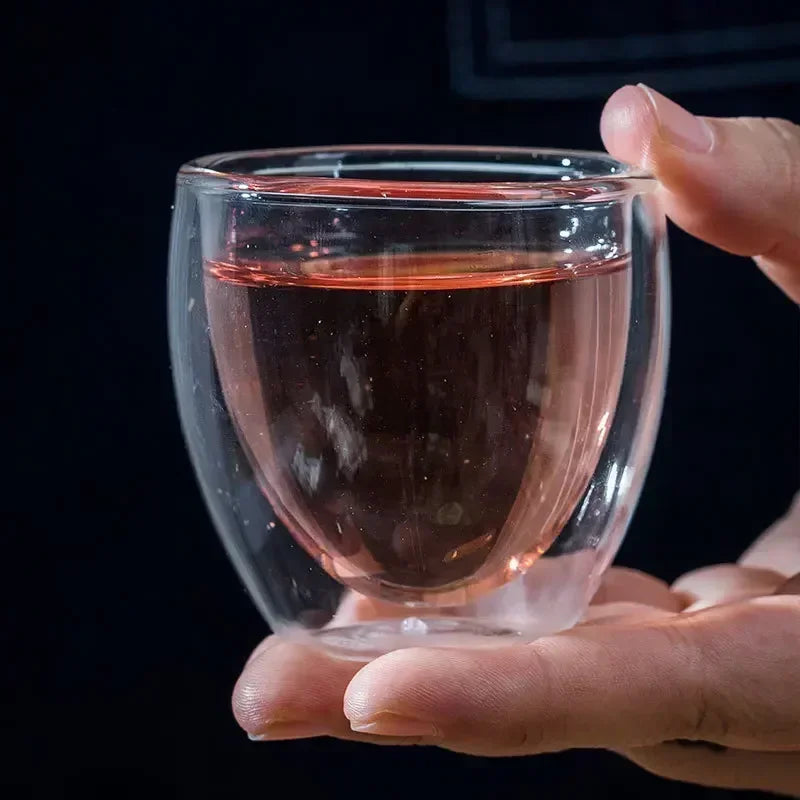 Tasse en verre à double paroi résistante à la chaleur