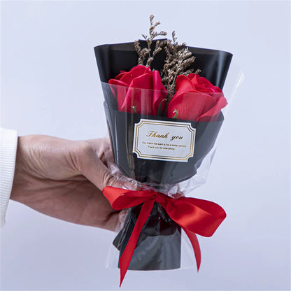 Seifenrosenstrauß Valentinstagsgeschenk - Rosenblumenstrauß Hände Hochzeitsgeschenke