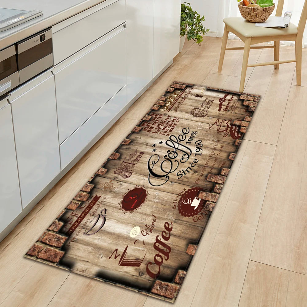 Non-slip Coffee-Themed Floor Mat