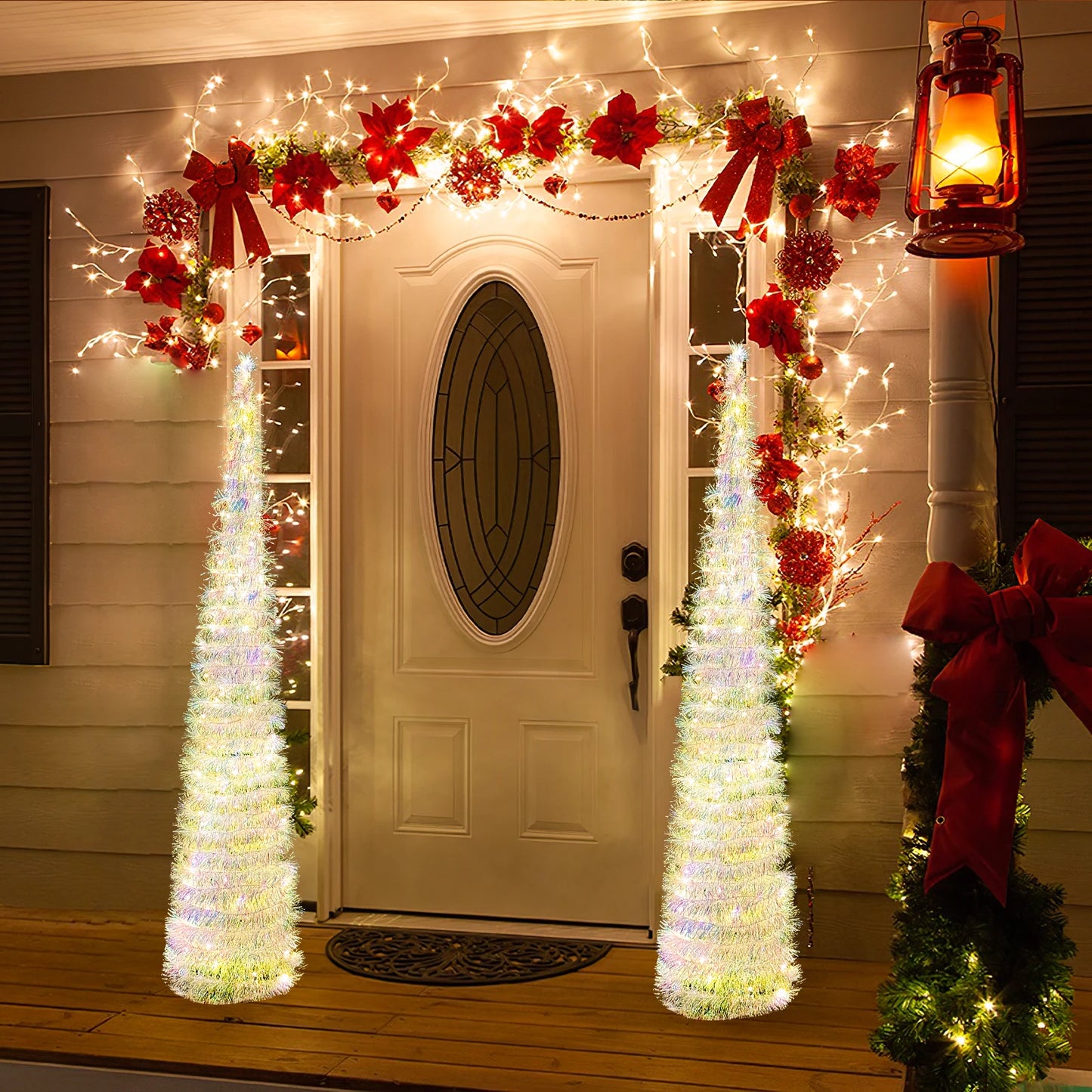 Sapin de Noël escamotable de 5 pieds avec lumières LED