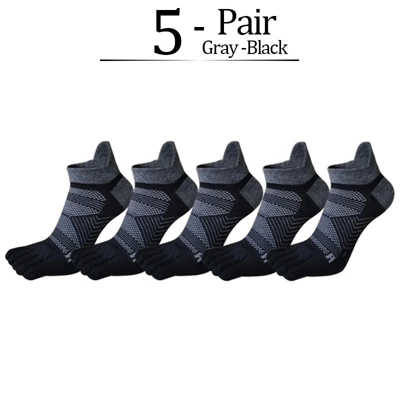 5 Pairs Men's Cotton Sports Athletic Crew Socks