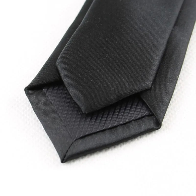 Black 5CM Skinny Silk Necktie Striped /Dots Jacquard Patterns