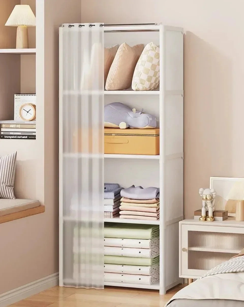 Staubdichtes und platzsparendes Organizer-Gestell aus Stoff