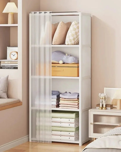 Staubdichtes und platzsparendes Organizer-Gestell aus Stoff