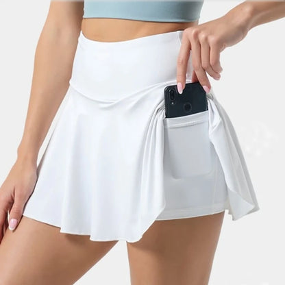 Sommerlicher Plissierter Sport-Skort mit hoher Taille