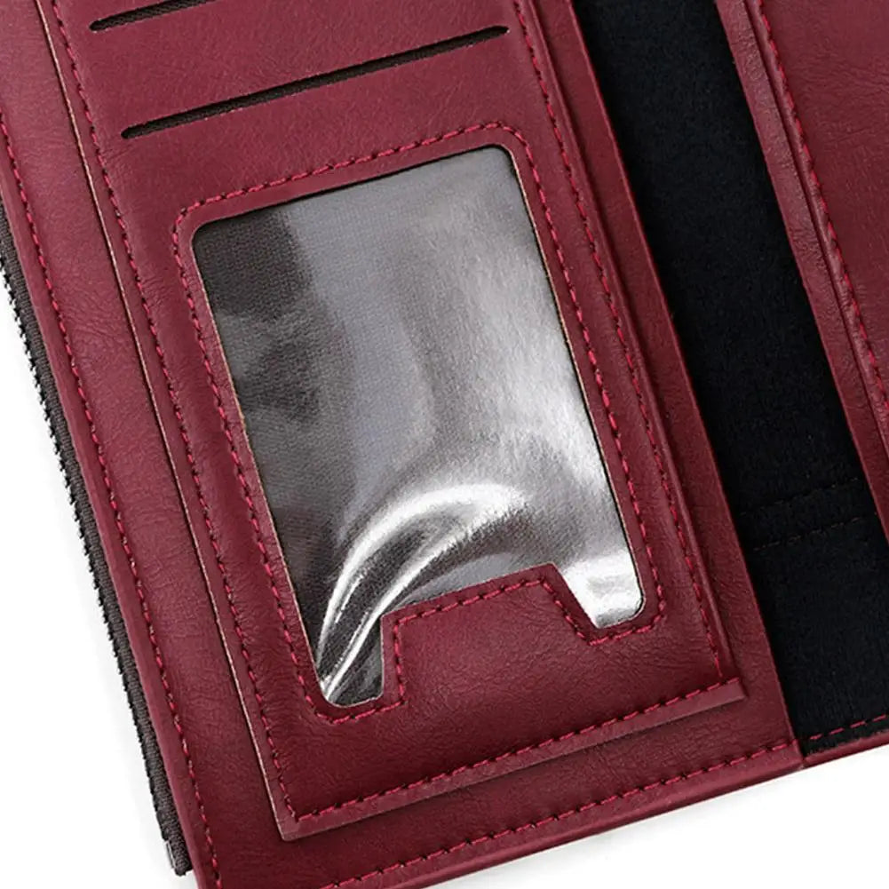 Lange Geldbörse aus PU-Leder für Damen – Clutch mit mehreren Kartenfächern
