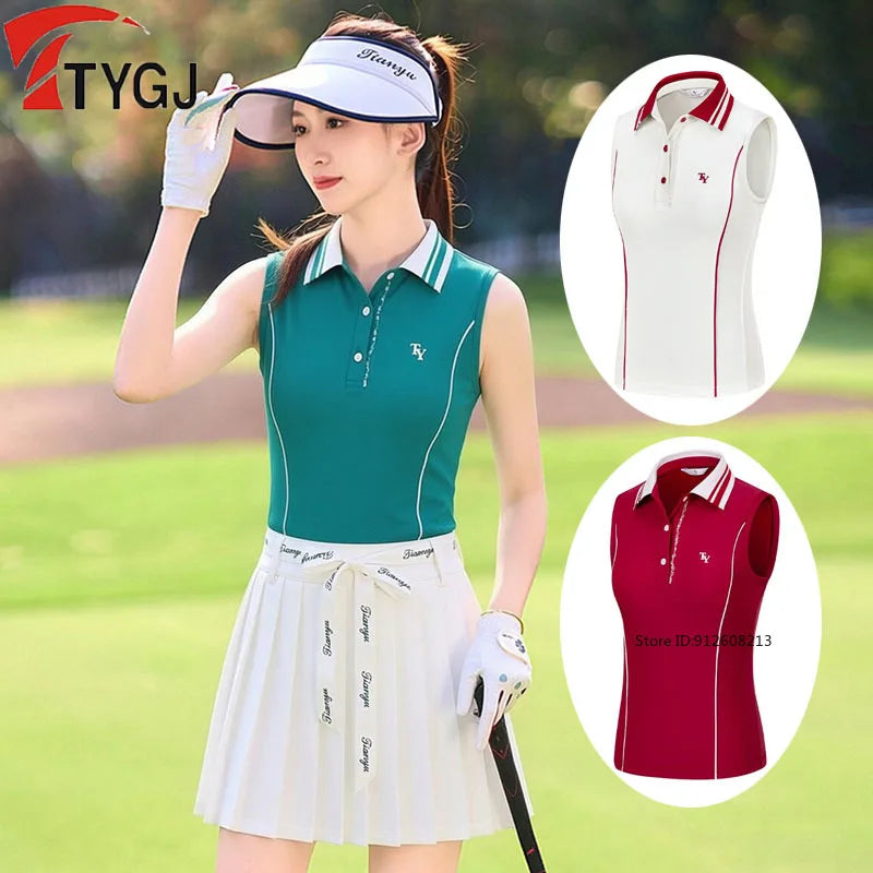 Ärmelloses, schnelltrocknendes Golf-Poloshirt für Damen 