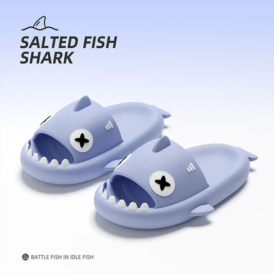 Cute Cartoon Shark Shape Slides Outdoor Cloud Sandals