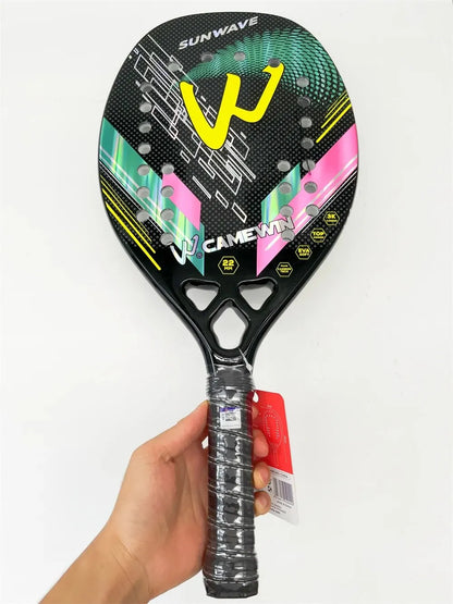 Surface rugueuse de la raquette 3K de tennis de plage entièrement en fibre de carbone