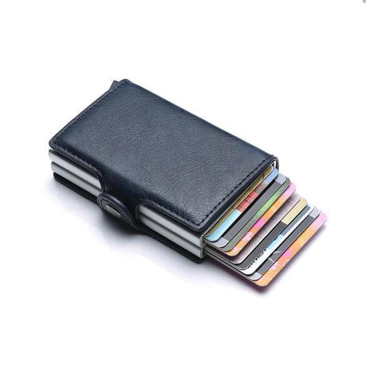 Porte-cartes de crédit double anti-RFID en fibre de carbone