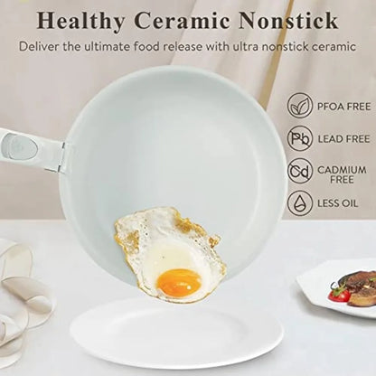 10-Piece Nonstick Ceramic Cookware Set with Detachable Handles