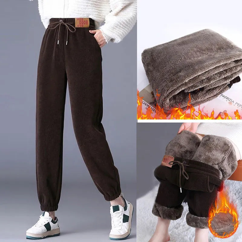 Cozy Plus Size Lamb Fleece Winter Pants