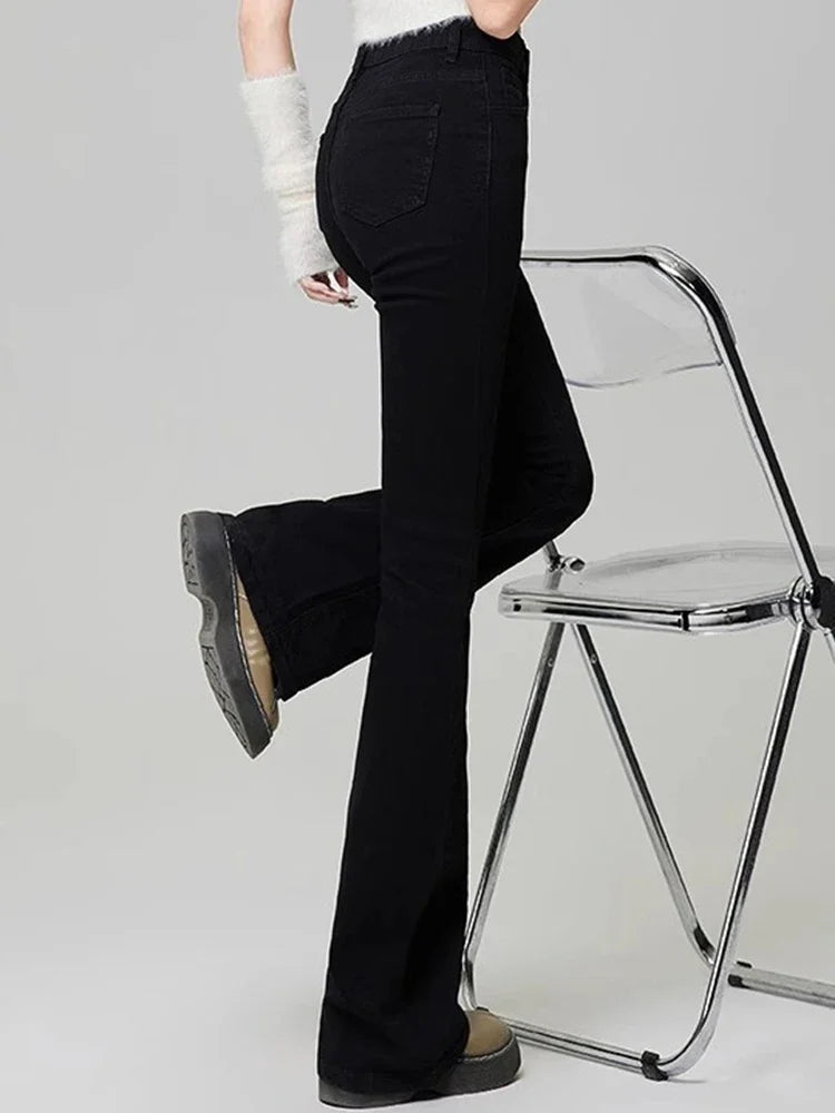 Jean slim évasé en denim High Street pour femme