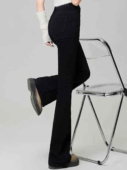 Jean slim évasé en denim High Street pour femme