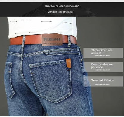 Men's Smart Straight Regular Blue Stretch Denim Jeans