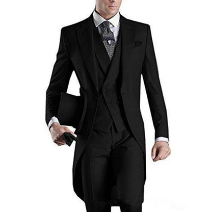 Custom Tailcoat Suits for Men - White/Black/Grey/Burgundy