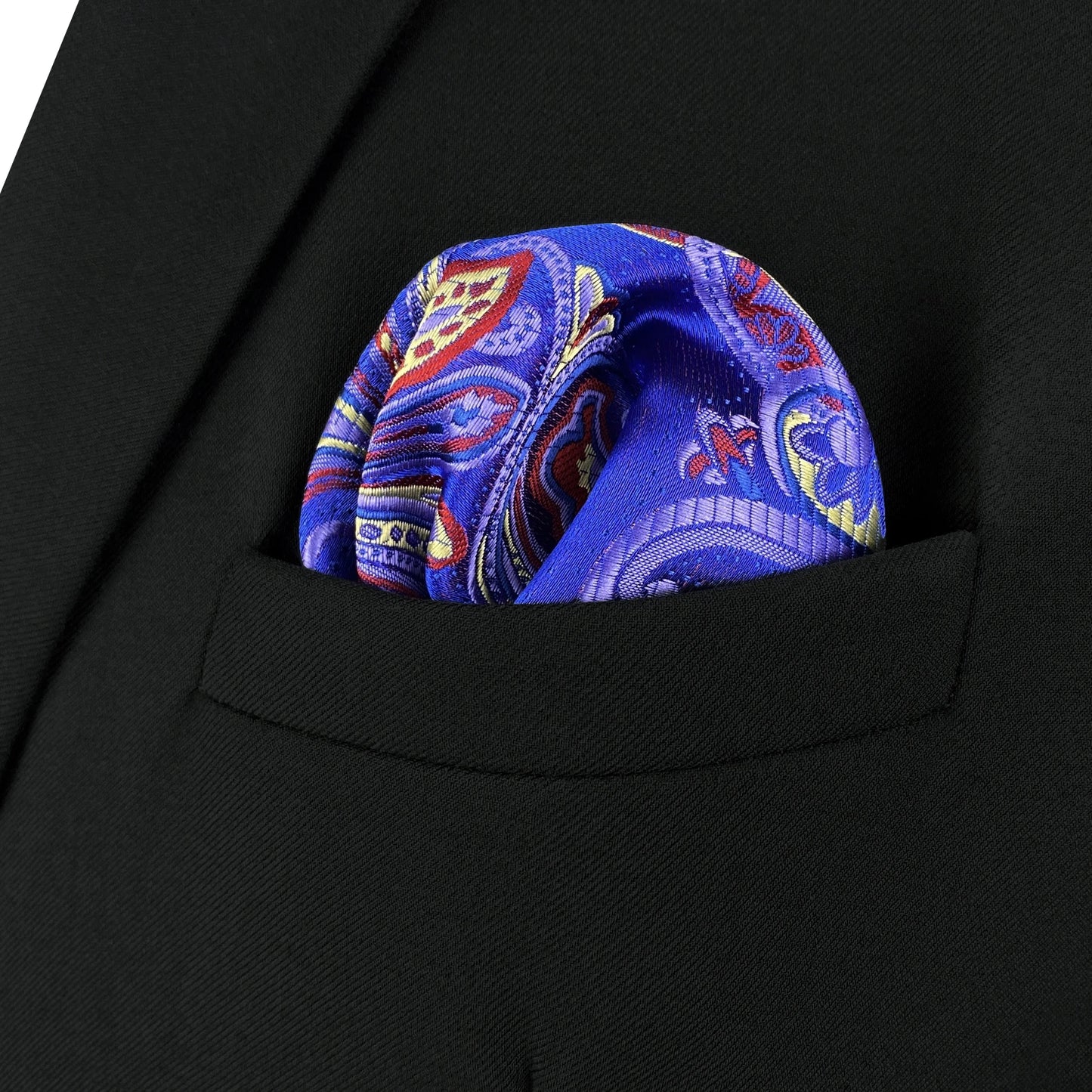 Herren-Taschentuch mit bunten Punkten und purpurnen Streifen