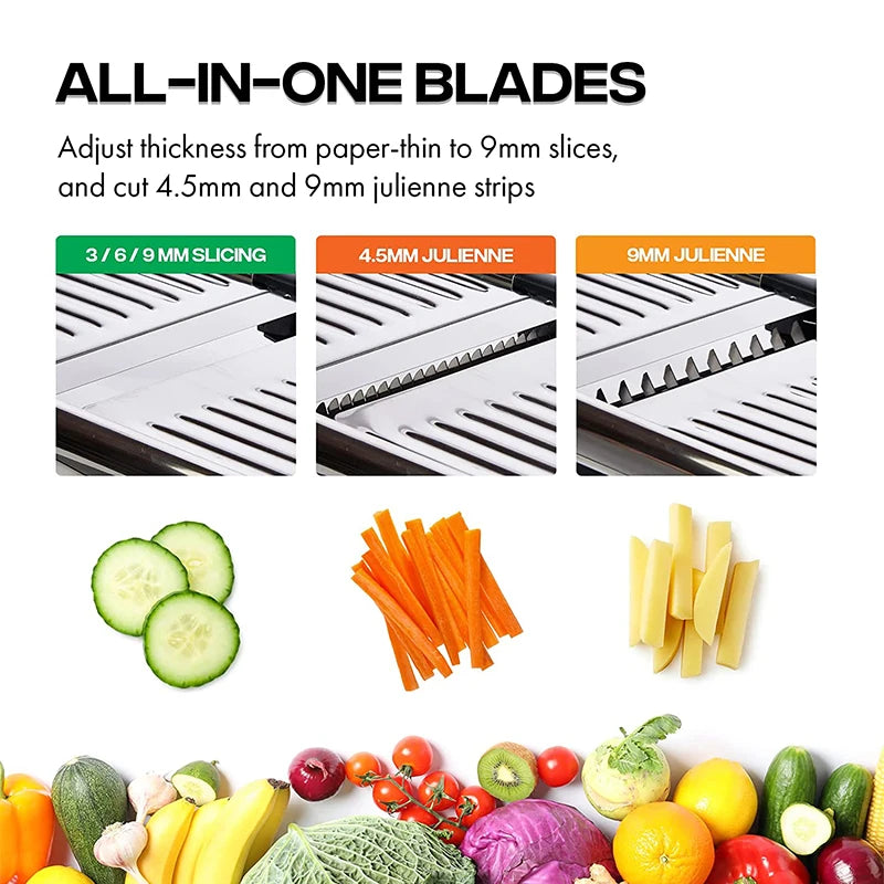 Adjustable Mandolin Slicer Stainless Steel Vegetable Slicer Chopper Potato Tomato Onion Carrot Cutter