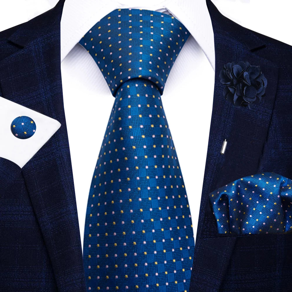 Men's Paisley Sky Blue Striped Silk Tie
