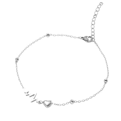 Stainless Steel Heart Anklet for Women – Minimalist Gold/Silver Chain Anklet