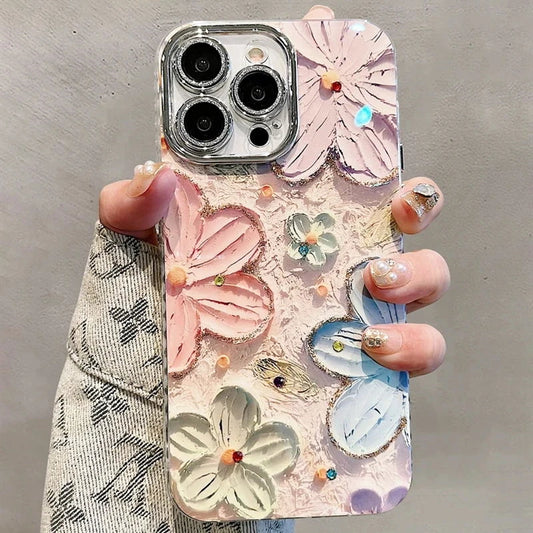 Coque de téléphone de luxe à paillettes et motif laser