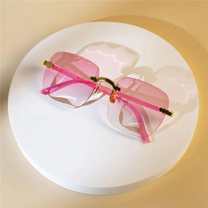 Women’s Square Rimless Sunglasses Set (4 Pack) – Frameless UV400 Fashion Sun Shades