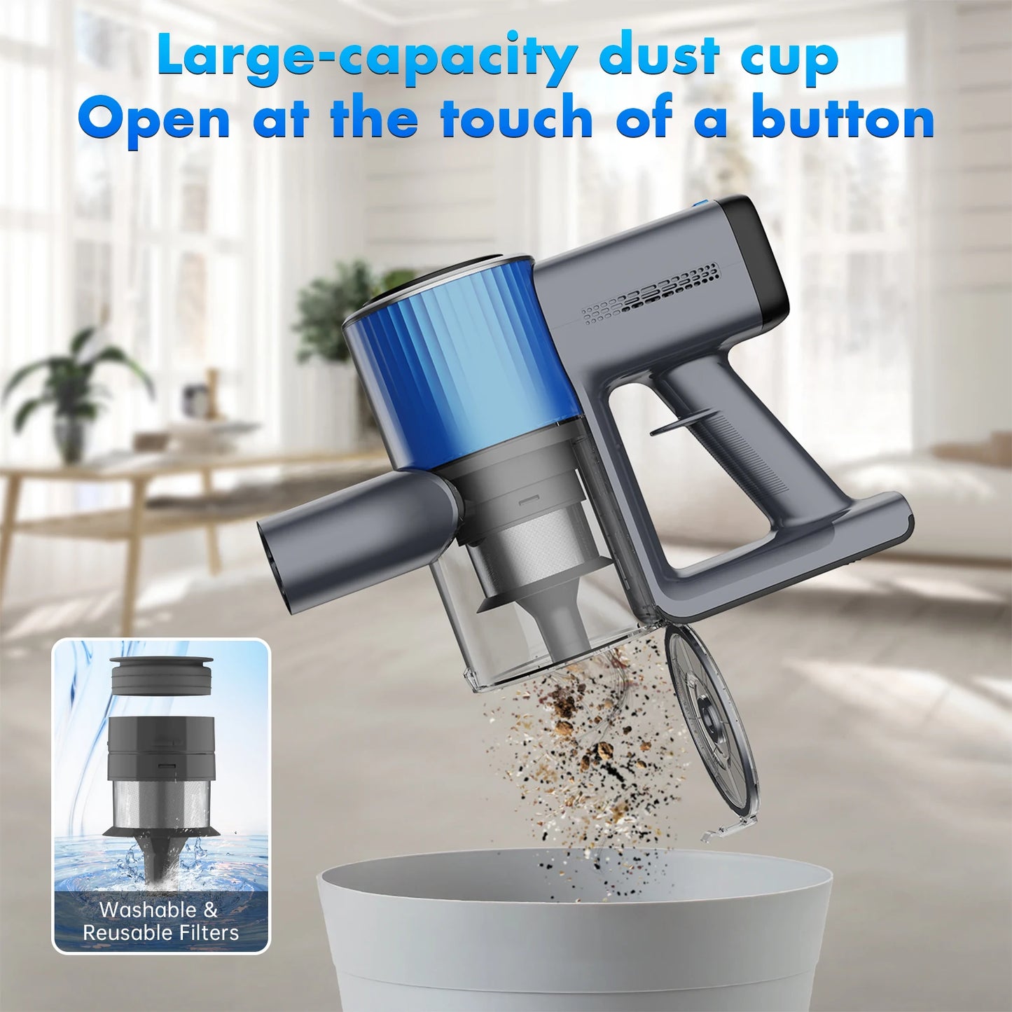 V10 Cordless Vacuum Cleaner 50KPA Powerful Suction Handheld Smart Home Vacuum