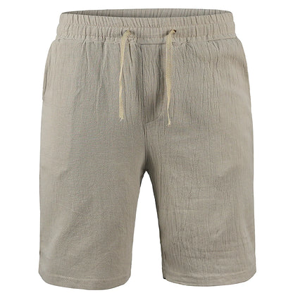 Men's Casual Cotton-Linen Drawstring Shorts