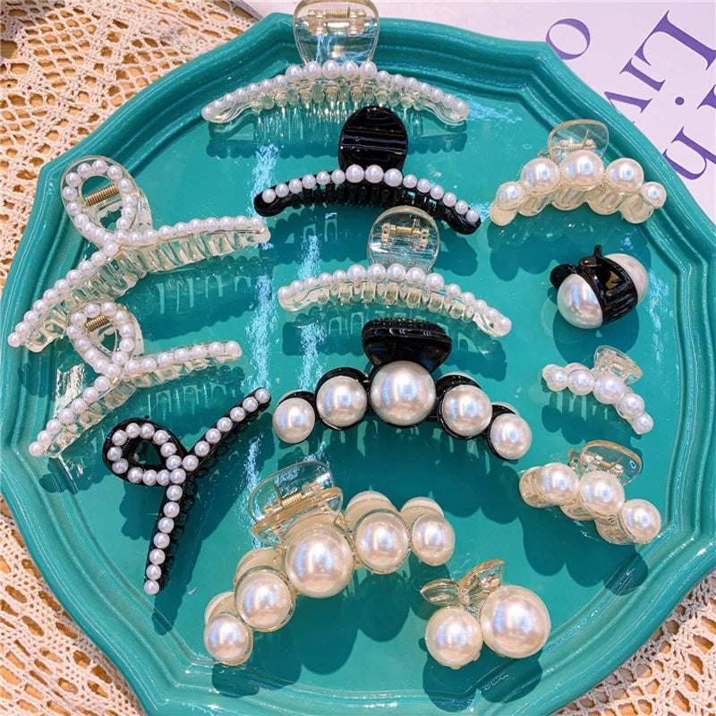 Crystal Pearls Beads Hair Clips