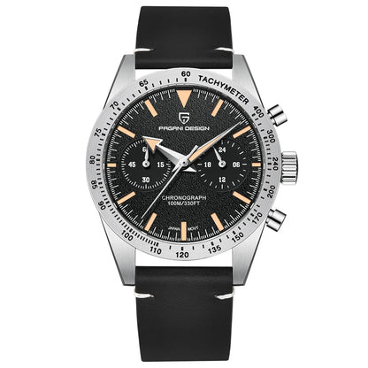 Pilot Sports Chronograph Watch for Men – Stainless Steel Quartz Waterproof Wristwatch