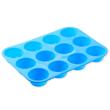 Moule à muffins antiadhésif en silicone à 12 trous