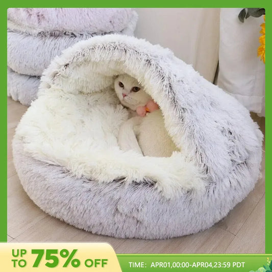 Soft Plush Mattress Warm Sleeping Cave Cat Bed