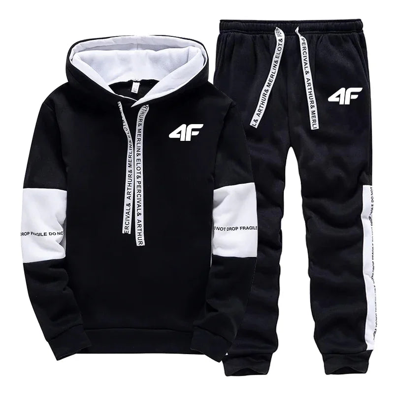 Men's Tracksuit Hooded Long Sleeves Casual Single Piece Sweatshirts And Daily Sports Sweatpants Comfort  Jogging